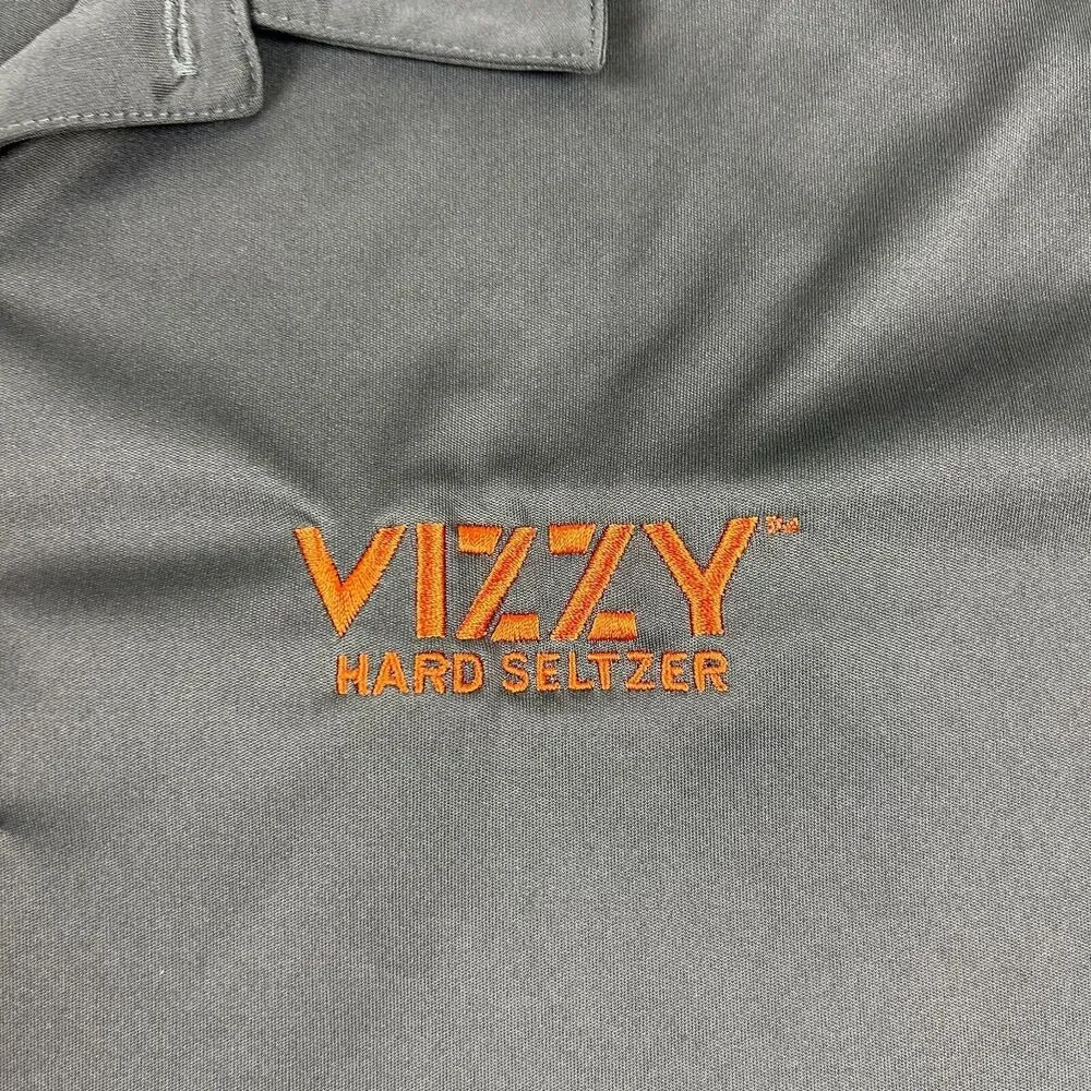 Adidas Golf Polo Mens 2XL Vizzy Hard Seltzer‎ Gray Striped